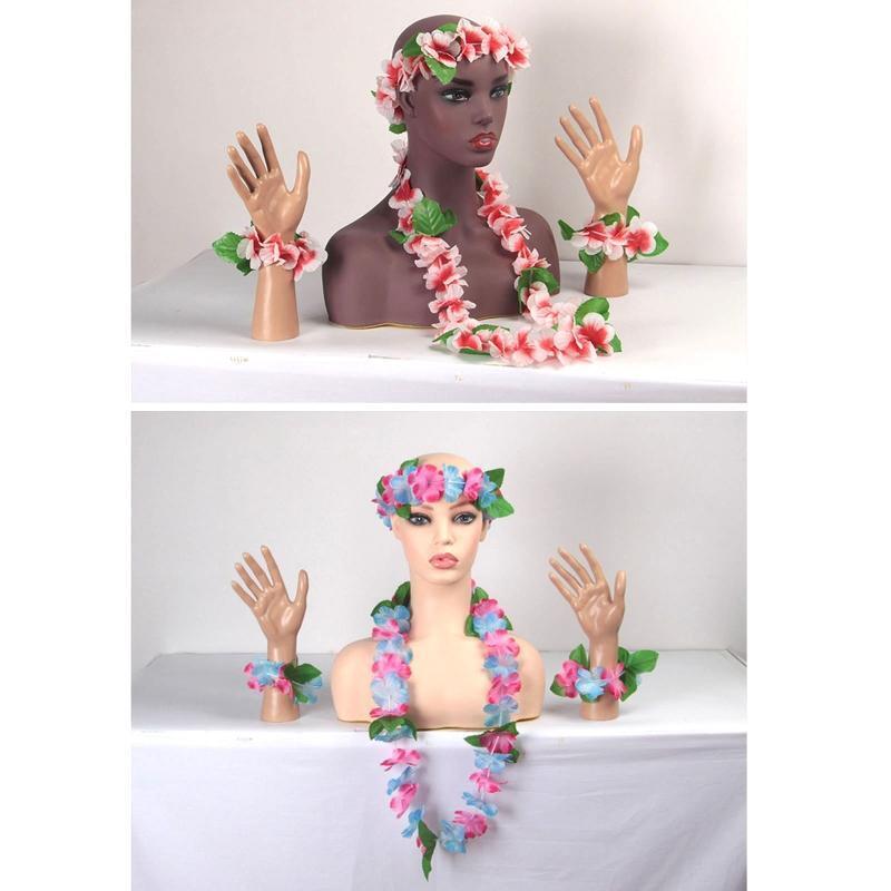 36x Hawaiian Leis Decoration Colorful Bracelet Headband Necklace Luau Leis Party