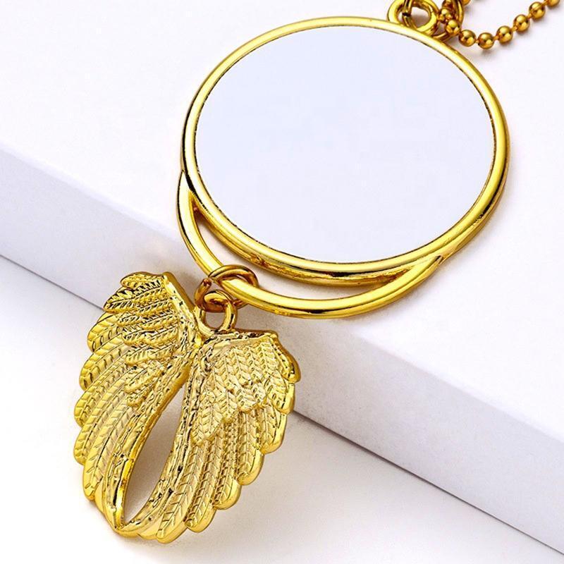 Dye Sublimation Angel Wings Pendant Blank Heat Transfer Printing Jewelry Making