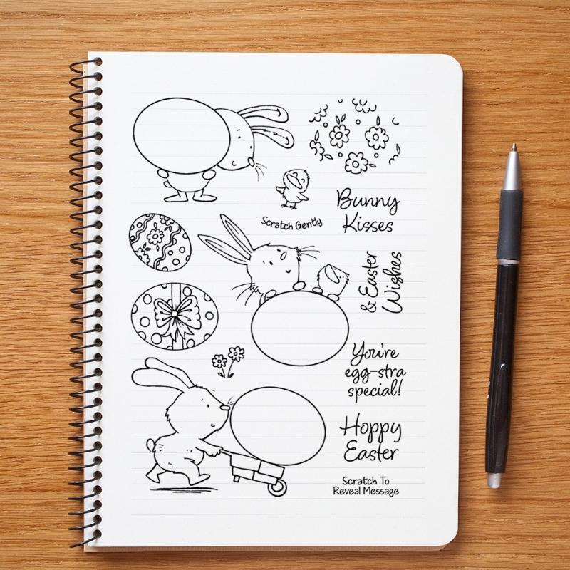 Happy Easter Egg Rabbit Silicone Clear Seal Stamp DIY Scrapbooking Stamps Decor