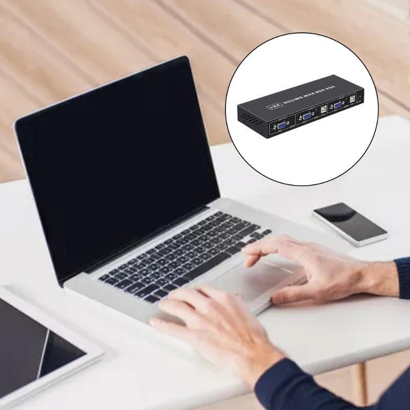 Usb Switch Printer Sharing VGA KVM Switcher Two In One Out Printer Sharing