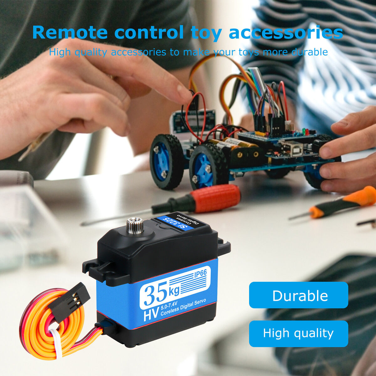180 Degree Waterproof 35kg Digital Servo Kits for 1/10 1/8 RC Car Plane (A)