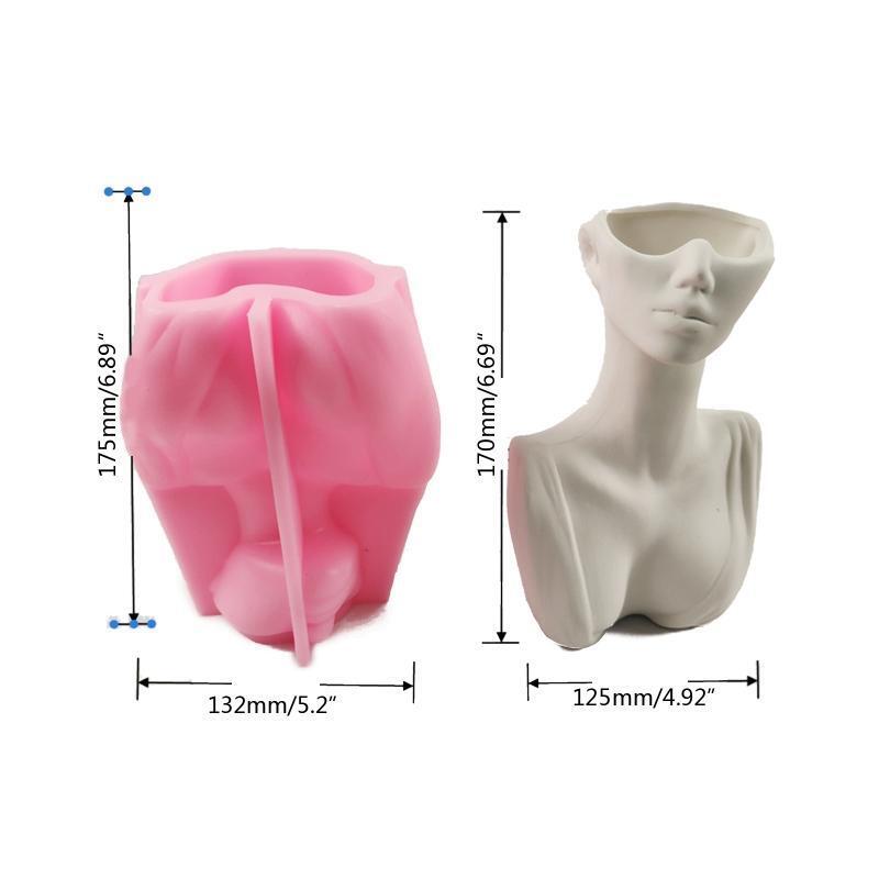 Cement Silicone Mold Ceative Human Body Flower Pot Mould DIY Pen Holder Making