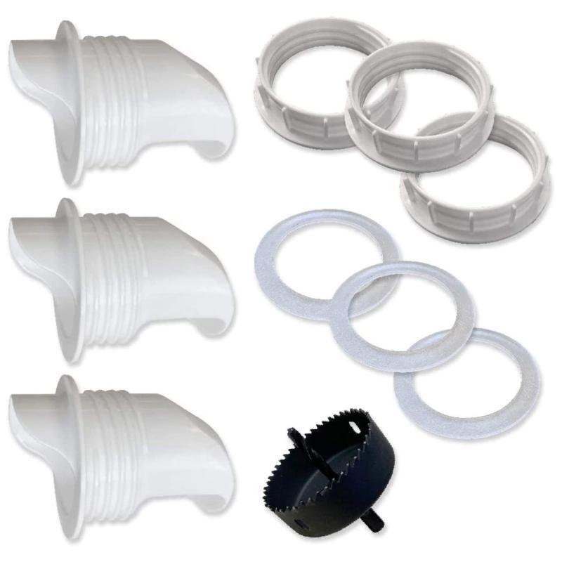 Rain Proof Poultry Feeder Port Gravity Feed Kit for Buckets Barrels Boxes DIY