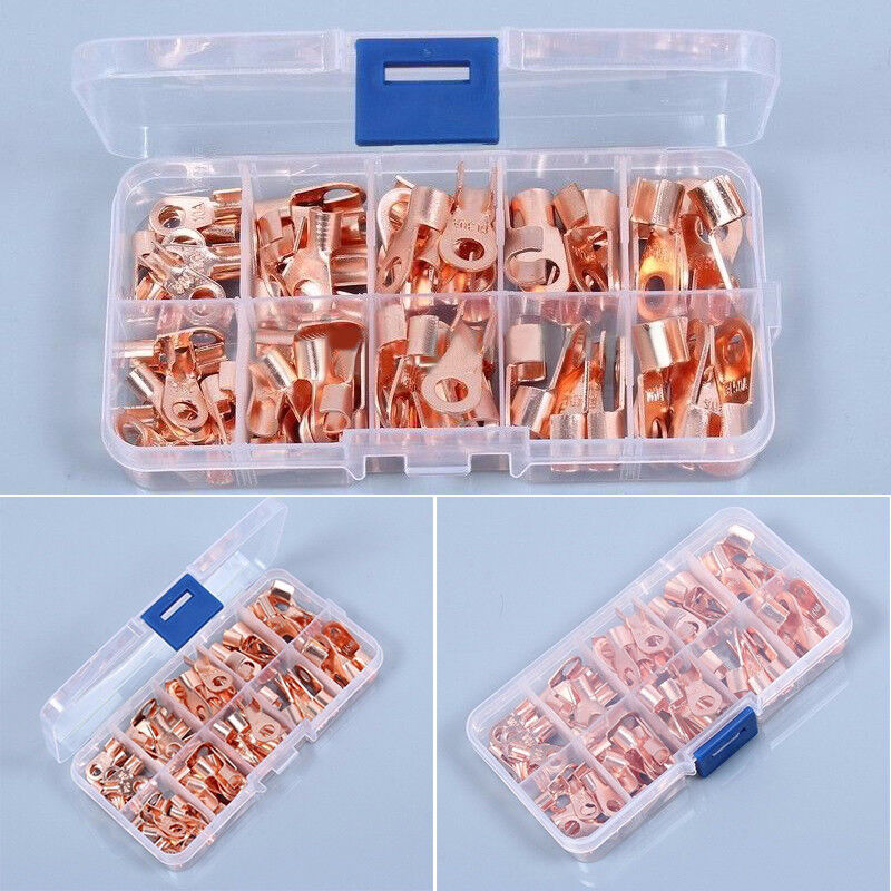 70pcs OT Open Cable Wire Terminal Connector Coppers Lugs 10/20/30/40/50A NEW