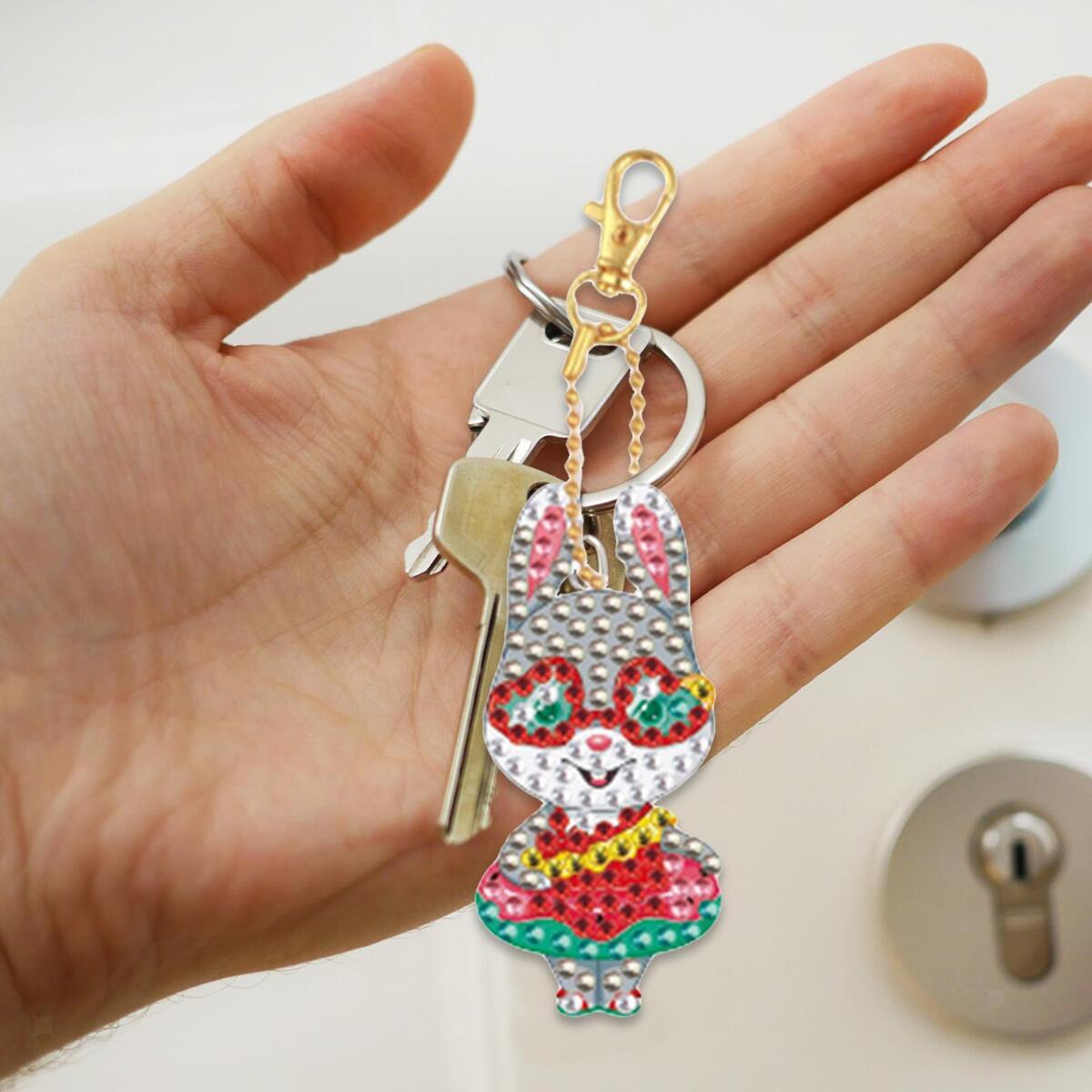 Keychain Double Sided Easter Egg Mosaic Making Ornaments