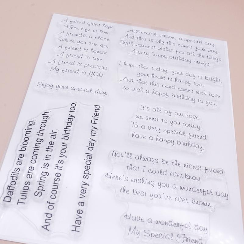 Friend Blessing Silicone Clear Seal Stamp DIY Scrapbooking Embossing Photo Album