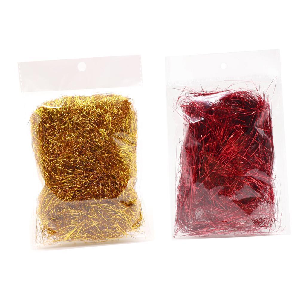 2 Bags Metallic Shred Filler Fine Cut Gift Wrapping and Basket Filling