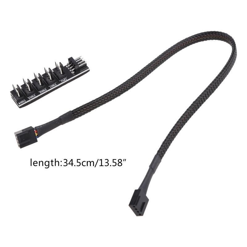 Cooling Fan Hub 1 to 5 Ports Fan Extension Cord 4Pin TX4 PWM CPU Temp Control