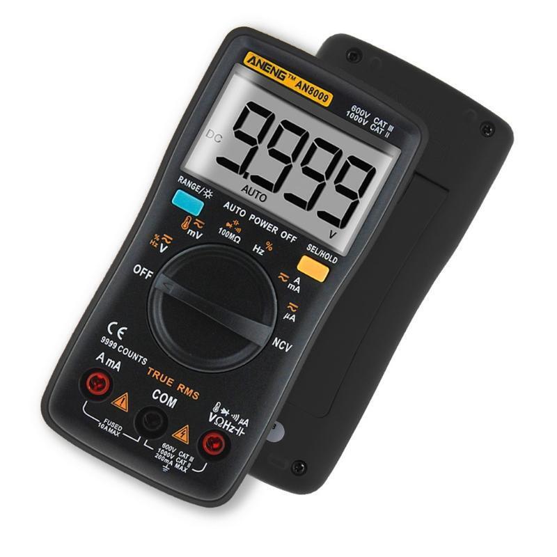 AN8009 True-RMS Auto Range Digital Multimeter NCV Ohmmeter Voltage Ammeter Black