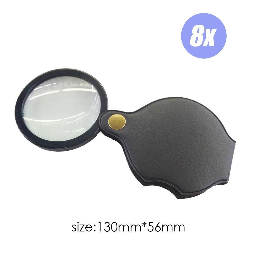 Pocket Folding Jewelry Magnifier Magnifying Glass HD Eye Glass Loupe (8X)