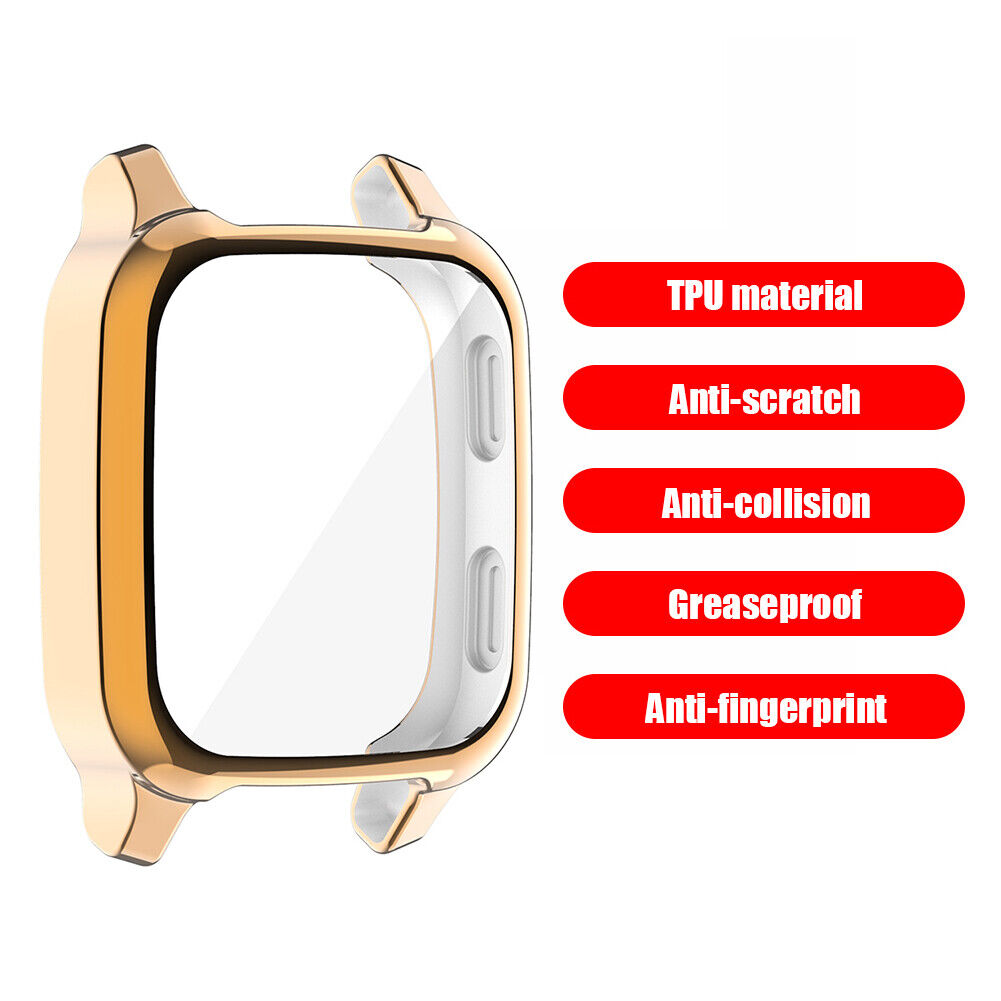 TPU Full Bumper Cover Screen Scratch Case for Garmin Venu Sq (Rose Rold)
