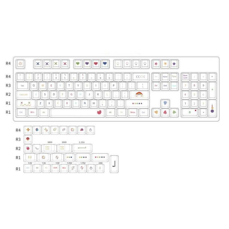 134 Keys Keycap Dye Sublimation Cherry Profile for Mechanical Keyboard Keycap