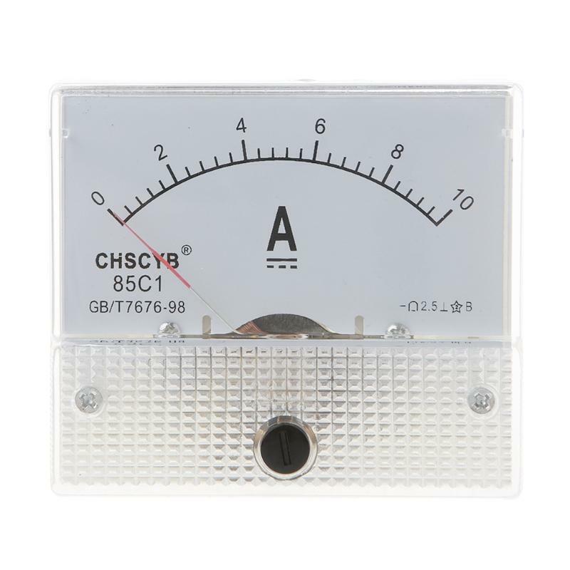 0-10A Analog DC Current Panel Meter Amperemeter Rectangle Measuring Detector New