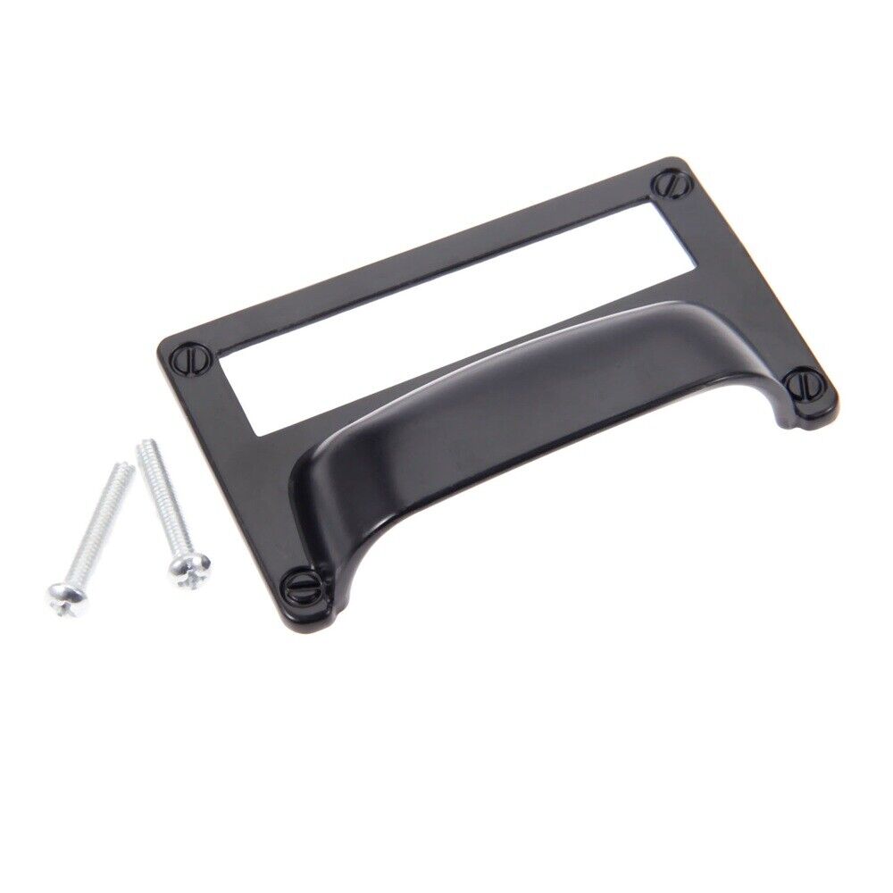 Black Zinc Alloy Drawer Cabinet Shell Label Card Holder Pull Handle Door Knob