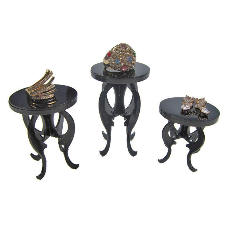 3 Pcs/set Acrylic Jewelry Display Stand Ring Earrings Ear Stud Bracelet Showing