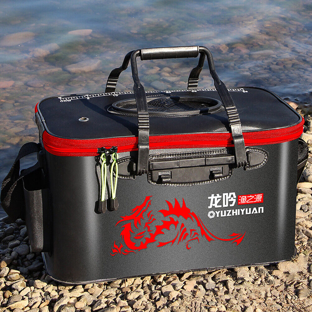 Portable Fishing Bucket Live Fish Box Camping Hike Water Container (40cm)