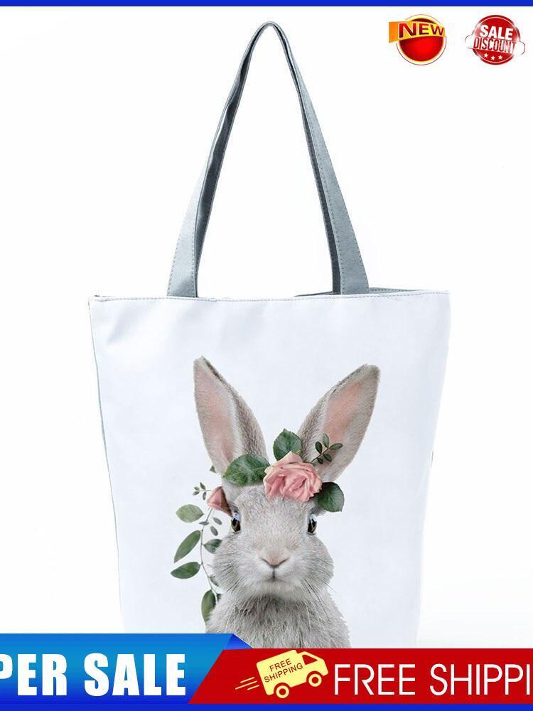 Rabbit Wreath Printed large-capacity one-shoulder handbag