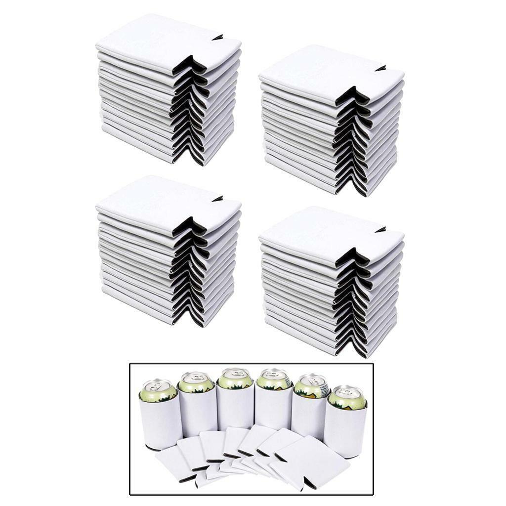 40pcs Insulated Neoprene Beer Can Coolers Sleeves Collapsible Drink Caddies