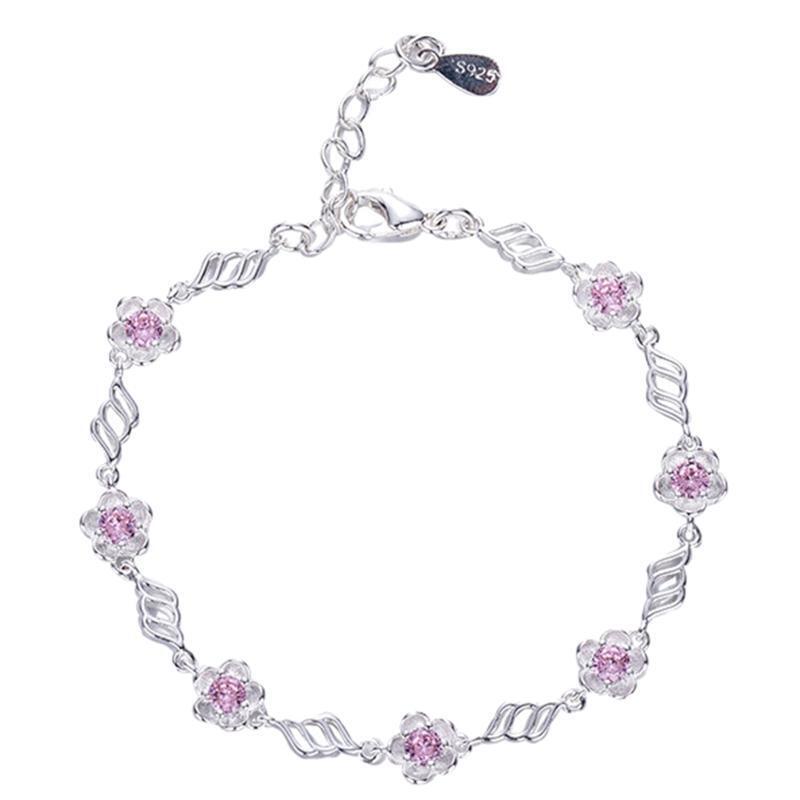 Japanese and Korean Sweet Girl Bracelet Female Pink Cherry Blossom Bracelet
