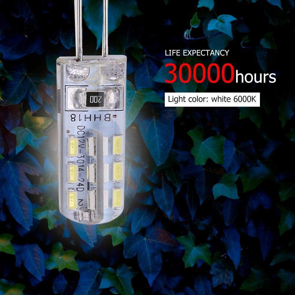G4 LED Lamp 2W DC 12V 24 SMD3014 110LM White LED Silicone Corn Bulb Light
