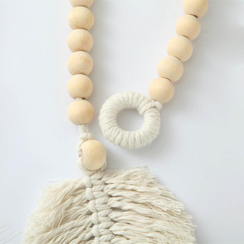 Curtain Tiebacks Set of 2 Woven Wood Beads Bundle String Tie Backs Accessories
