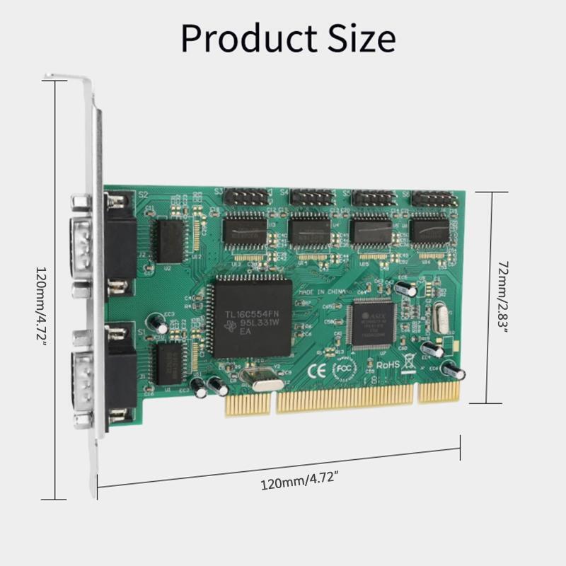 PCI to 6 Port RS232 Expansion Card TL16C554FN + MCS9865 Dual Chips COM-Port PCI