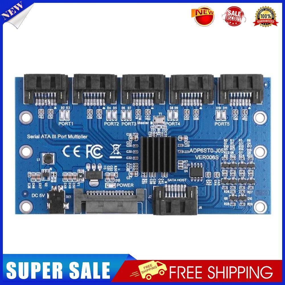 SATA Expansion Card 1 to 5 Port SATA3.0 Motherboard 6Gbps Riser Hub Adapter