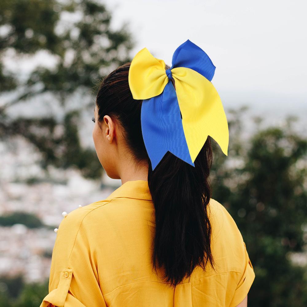 Hair Scrunchie Ukraine Flag Colour Hair Rope Bow-knot Hairband Hair Ring