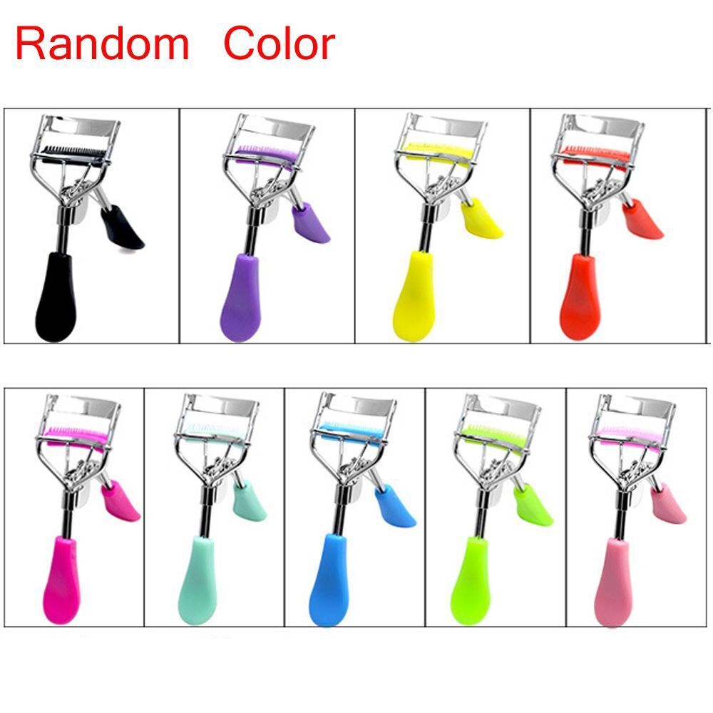 Colorful Makeup Tool Curling  Clip with Comb Eyelash Curler Tweezers Big Eye