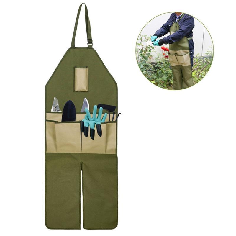 Oxford Cloth Gardening Apron with Multi Pockets Leg Protect Waterproof