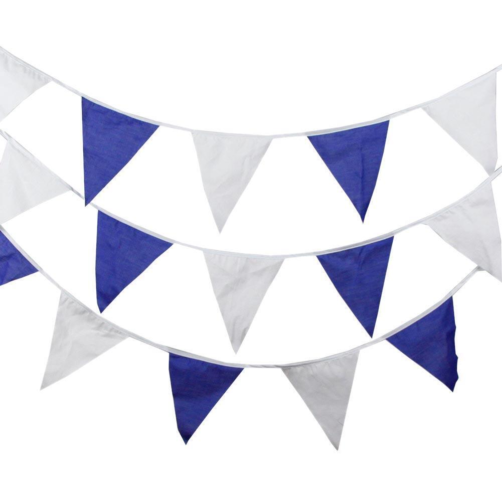 Creative Blue Cotton Pennant Flag For Garland Home Wedding Party Decoration