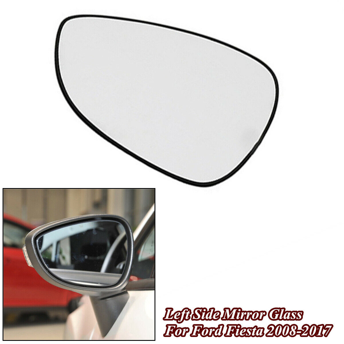 Left Side Wide Angle Wing Door Mirror Glass Relacement For Ford Fiesta 2008-2017