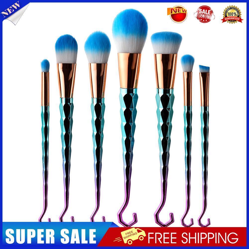 7pcs Mermaid Diamond Makeup Brushes Set Kit Foundation Cosmetic Tool(Green)