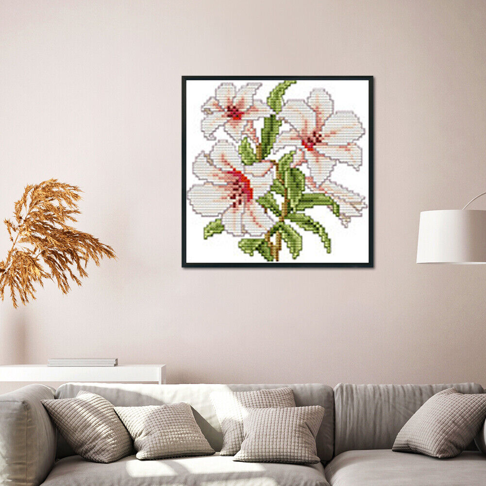 Flower Cross Stitch Kits DIY Stamped Embroidery 11CT Home Decoration (H449)