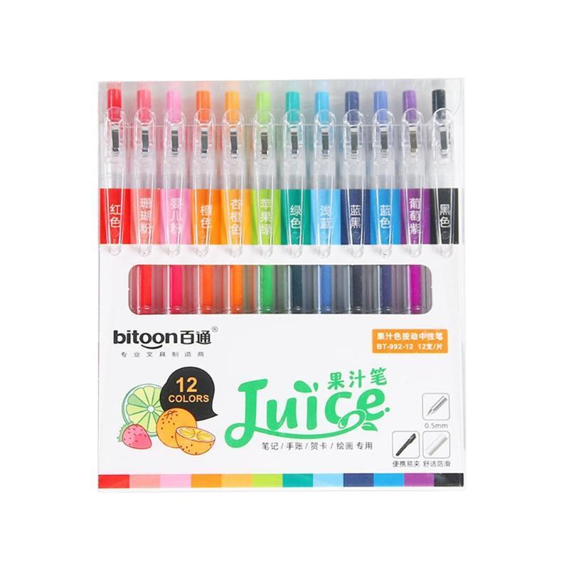 12 Pcs Cute Candy Color Retractable Gel Pen 0.5mm Gel Pen for Students Gift