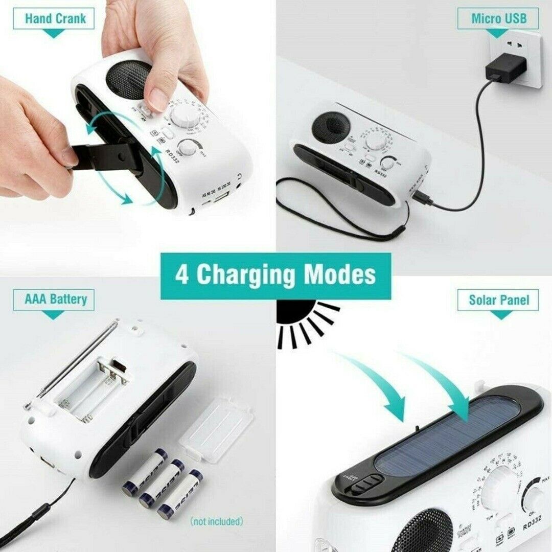 Lighting Outdoor Solar FM Radio AM FM Radio Hand Crank Dynamo Emergency Radio