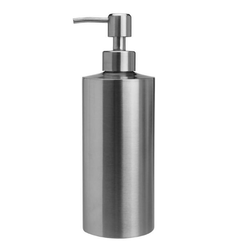 Stainless Steel Pump Soap Lotion Dispenser Shampoo Liquid Bottle Foam Bathroom