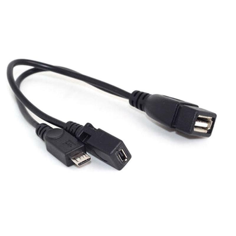 2 In 1 OTG Micro USB Host Power Y Splitter USB Adapter to Micro 5 Pin Male