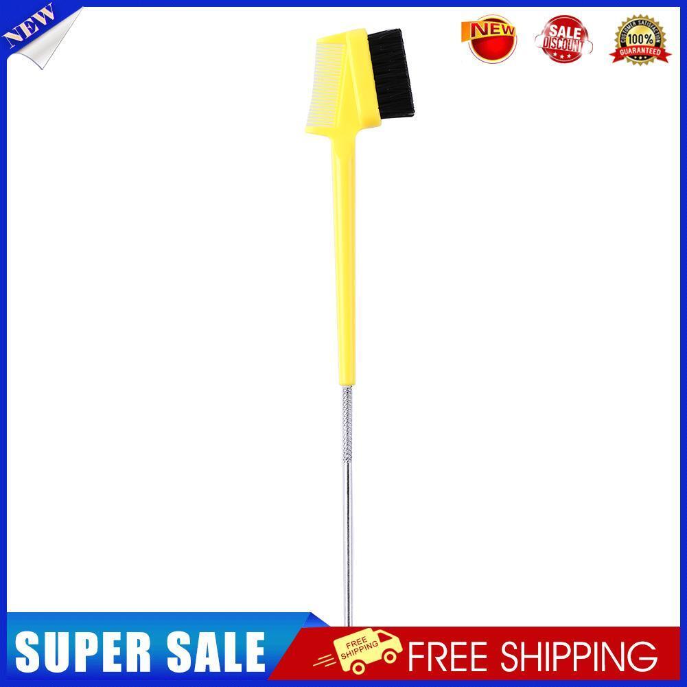 Double Sided Hair Edge Brushes Comb Pin Tail Hair Styling Tool (Yellow)