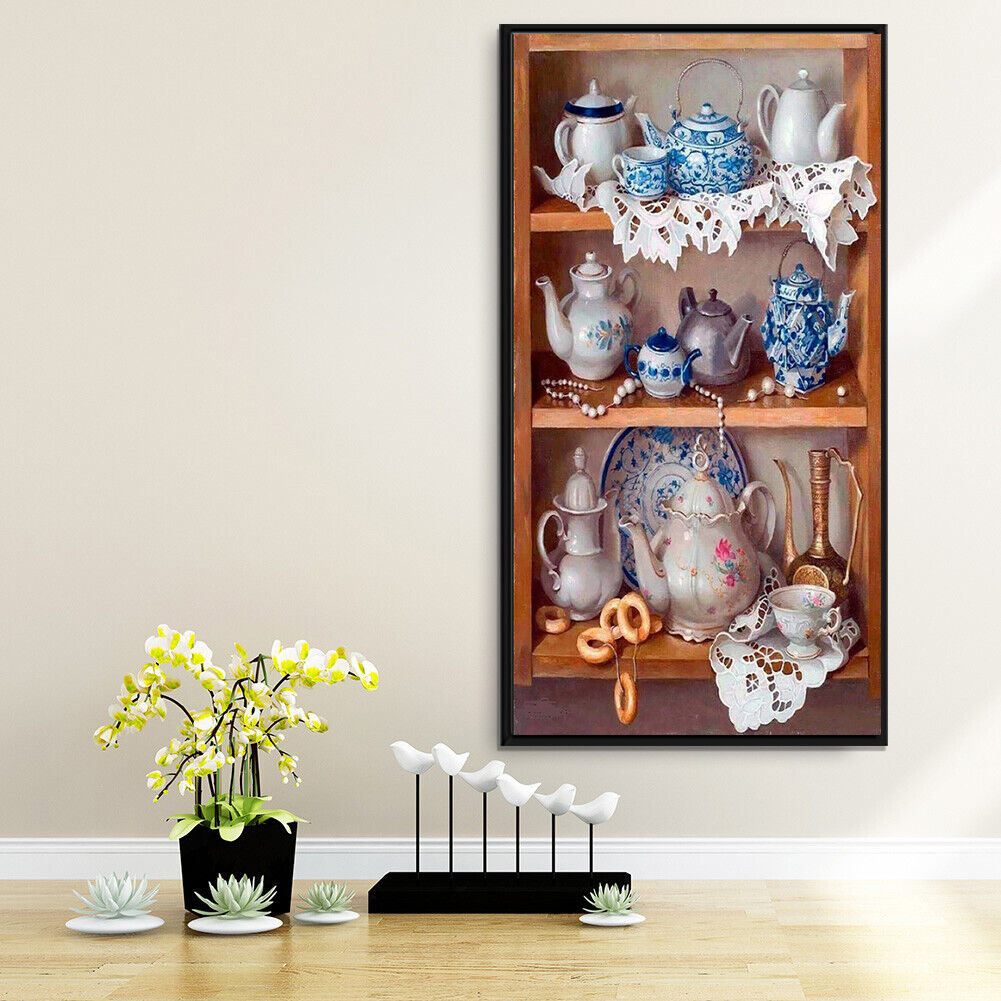 Teapot Cabinet DIY Full Drill Diamond Painting Mosaic Picture Home Decor