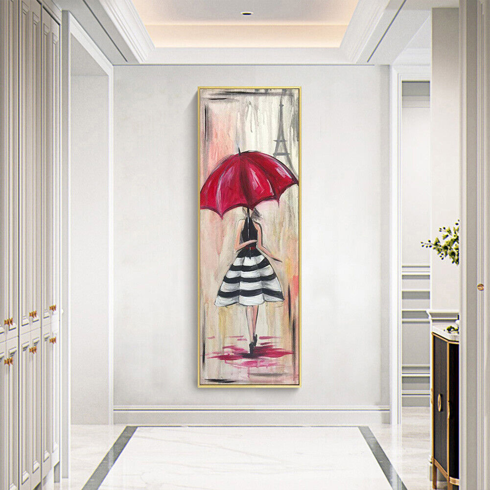Girl with Umbrella 5D DIY Full Round Drill Diamond Painting Mosaic Wall Art