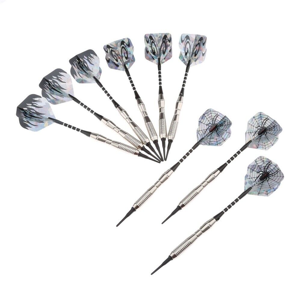 9 Pcs Durable Use Kit Aluminium 18g Soft Tip Dart With Steel Barrel Dart Shaft