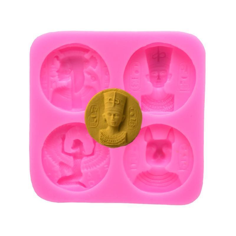 Fondant Moulds Silicone Chocolate Mould Baking Tool Egyptian Pharaohs Coin Shape