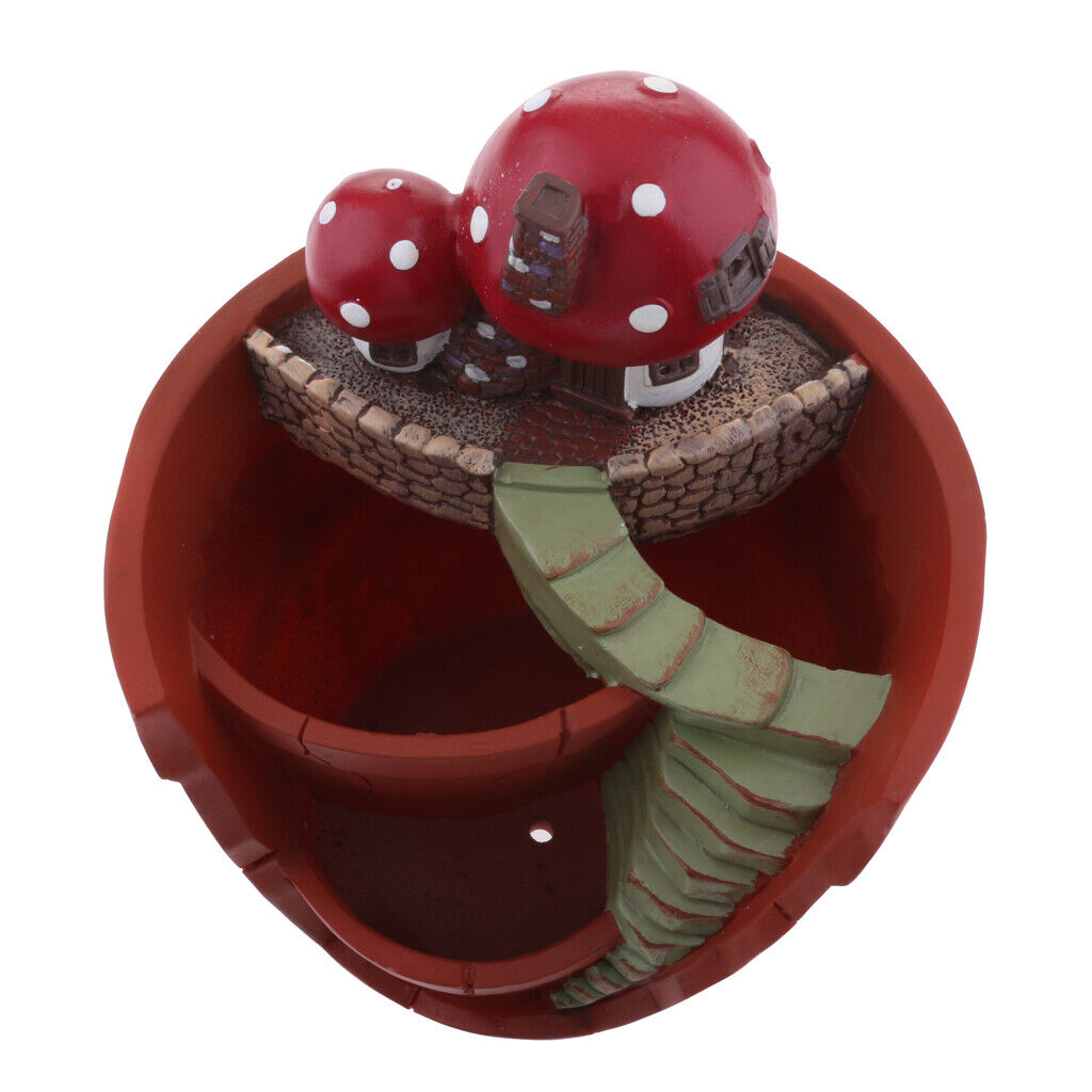 Mushroom House Flowerpot Creative Vertical Broken Bucket Landscape Decor