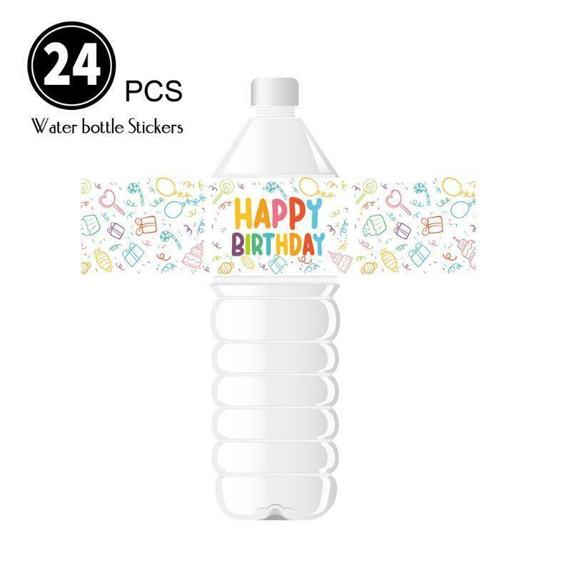 Water Bottle Label Wrappers Kids Birthday Party Supplies Decoration Baby Shower