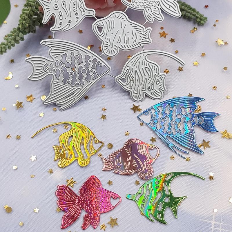 Six Fish Carbon Steel Printing Cutting Die Album Paper Mould