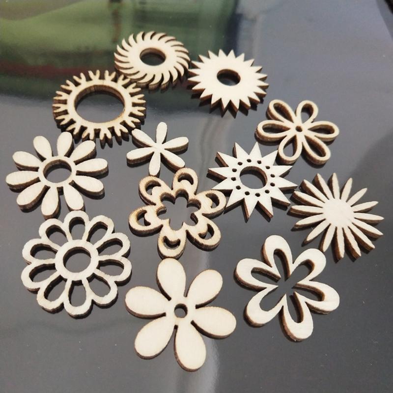 50 Pcs/Set Natural Wood Slices for Wedding Table Scatter Decorations Ornaments
