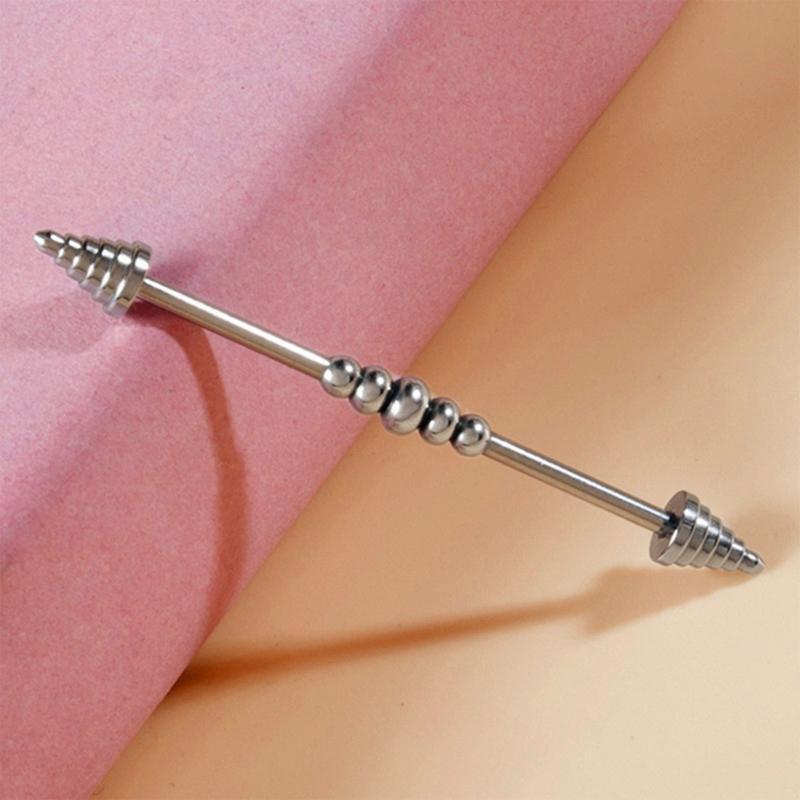 Triangle Long Body Piercing Retainer for Women Men Flexible Straight Barbell
