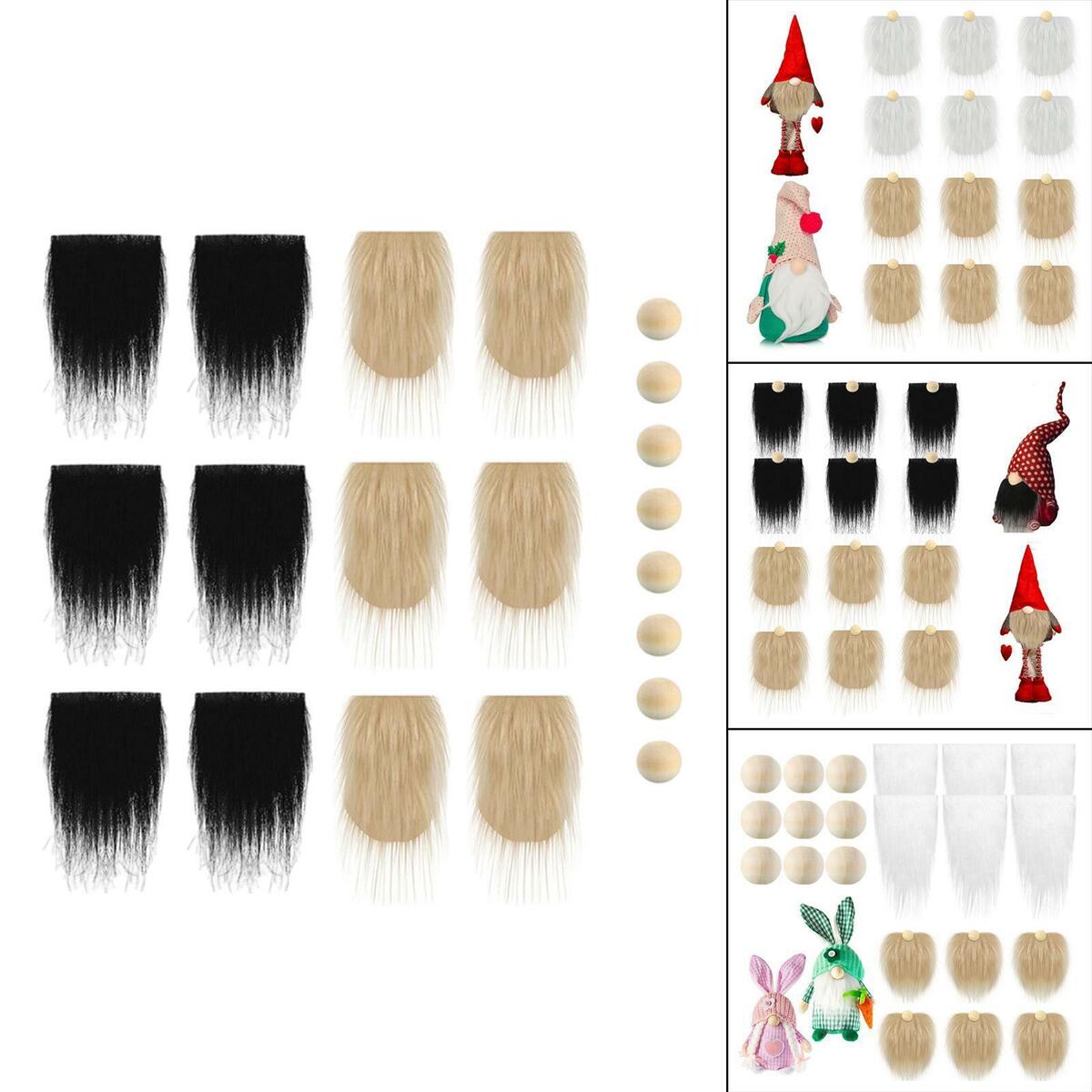 24 Count  Fabric Patches  Beard  Unfinished Wooden Balls