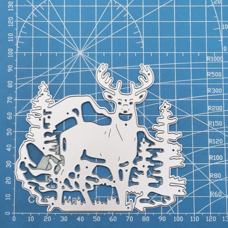 Christmas Tree Elk Metal Cutting Dies Stencil Scrapbooking DIY Album Stamp Paper